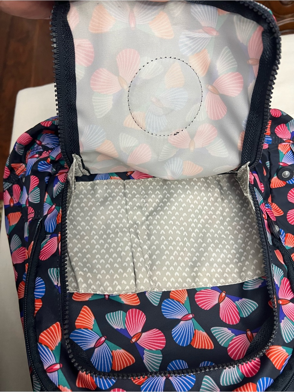 Kipling Multicolor Butterfly School Backpack - Picture 7 of 13